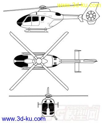 3D打印模型EC-635武装直升机的图片