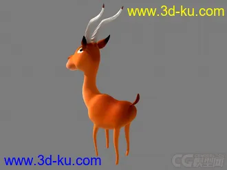 3D打印模型Maya卡通小鹿带绑定的图片