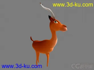 3D打印模型Maya卡通小鹿带绑定的图片