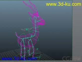 3D打印模型Maya卡通小鹿带绑定的图片