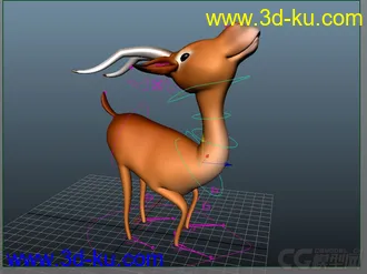3D打印模型Maya卡通小鹿带绑定的图片