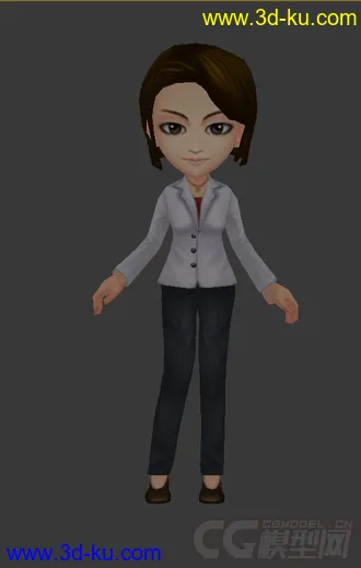 3D打印模型Q版女生，低模免费的图片