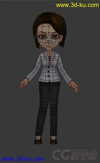 3D打印模型Q版女生，低模免费的图片