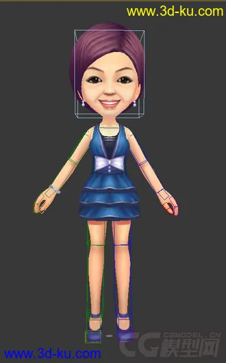 3D打印模型低模免费，Q版女生的图片