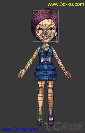 3D打印模型低模免费，Q版女生的图片