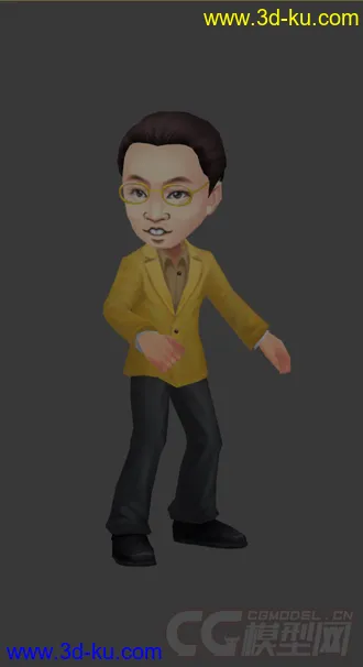 3D打印模型Q版男人，低模免费，黎叔的图片