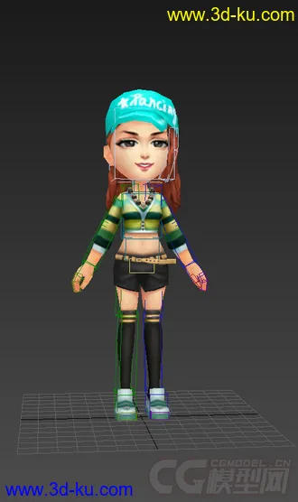 3D打印模型低模免费，Q版女生的图片