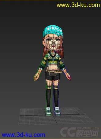 3D打印模型低模免费，Q版女生的图片