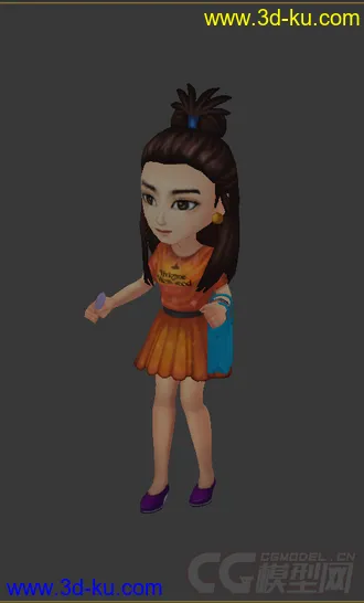 3D打印模型低模免费，Q版女生的图片