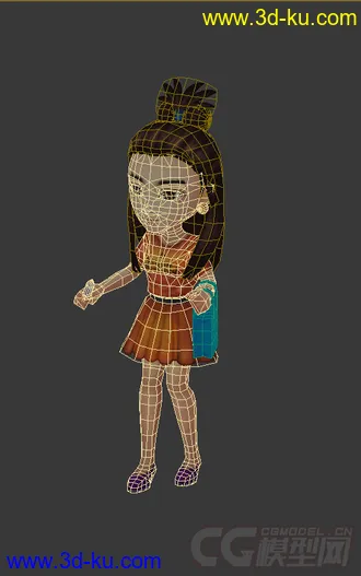 3D打印模型低模免费，Q版女生的图片