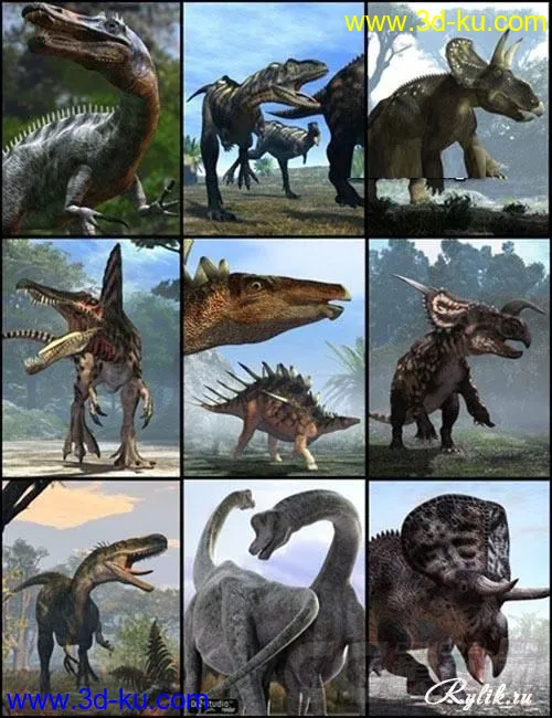 免费高清带绑定贴图的棘龙,Spinosaurus,帆棘龙,棘背龙恐龙,恐龙模型的图片1
