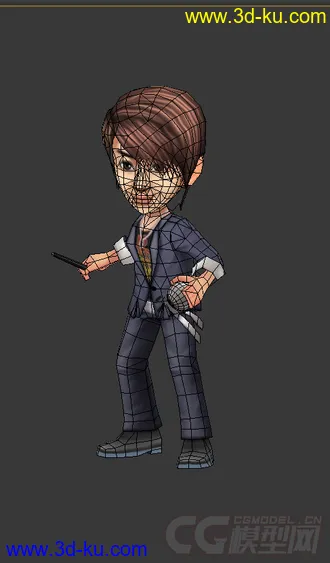 3D打印模型魔术师，低模免费，男人，刘谦的图片