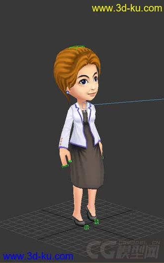 3D打印模型女人，女老师，低模免费，Q版的图片