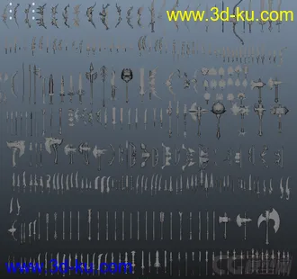 3D打印模型一组游戏武器的图片