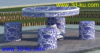 3D打印模型青花瓷圆桌的图片