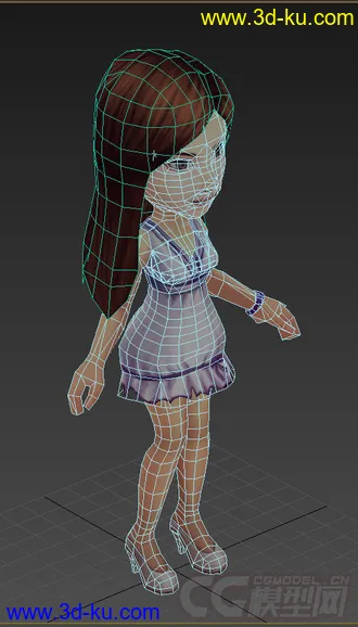3D打印模型女生，低模免费，Q版的图片