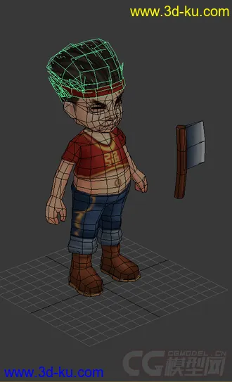 3D打印模型低模免费，胖子，Q版的图片