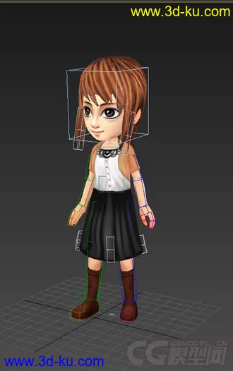 3D打印模型女生低模，Q版免费的图片