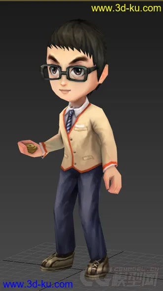 3D打印模型男生低模，Q版免费的图片