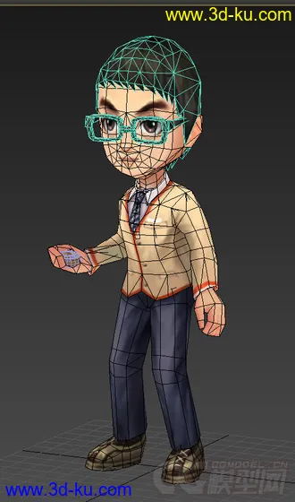 3D打印模型男生低模，Q版免费的图片