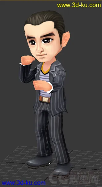 3D打印模型Q版男人，低模免费的图片