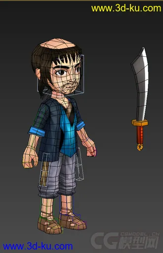 3D打印模型大话西游瞎子，低模免费，Q版，男人的图片