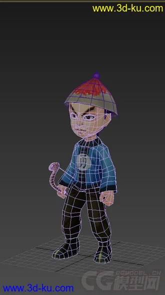 3D打印模型低模免费，Q版，清兵的图片