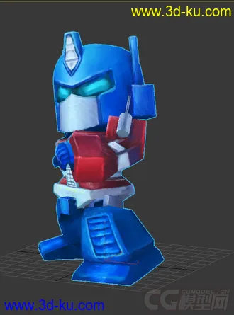 3D打印模型Q版擎天柱，低模免费的图片