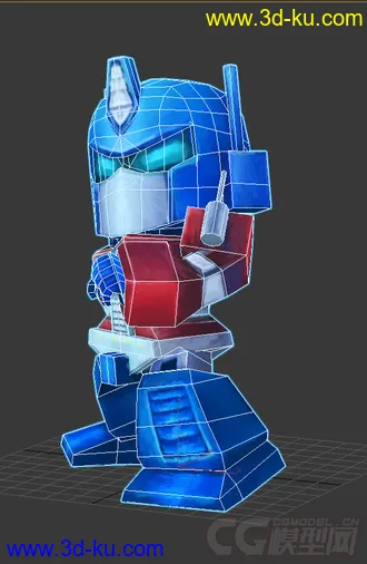 3D打印模型Q版擎天柱，低模免费的图片