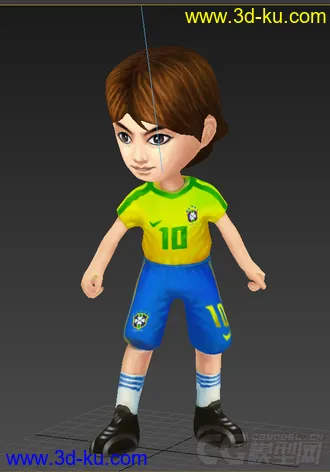 3D打印模型Q版卡卡，低模免费，踢足球的图片