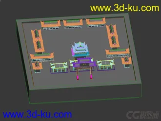 东方古建模型的图片