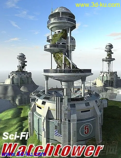 精彩的科幻系列之——未来军事瞭望塔，哨塔模型的图片1