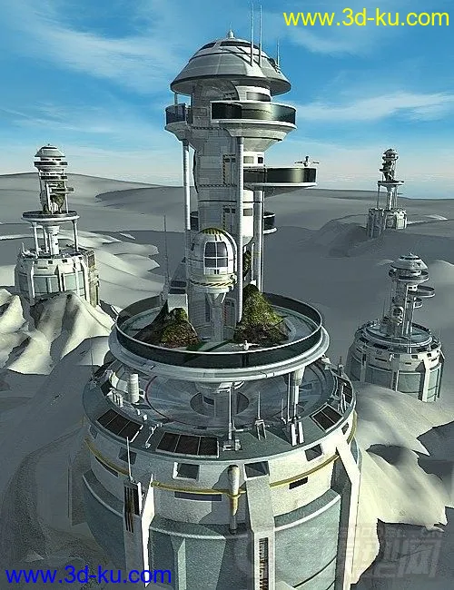 精彩的科幻系列之——未来军事瞭望塔，哨塔模型的图片2