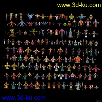 3D打印模型（小鱼儿与花无缺）Q版角色大集合！！！！！！！！的图片