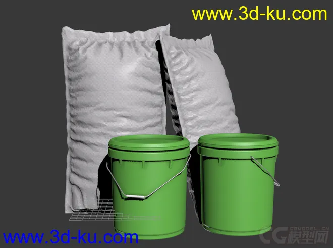 编织袋 塑料桶 建材 化肥模型的图片1