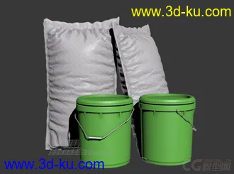 3D打印模型编织袋 塑料桶 建材 化肥的图片