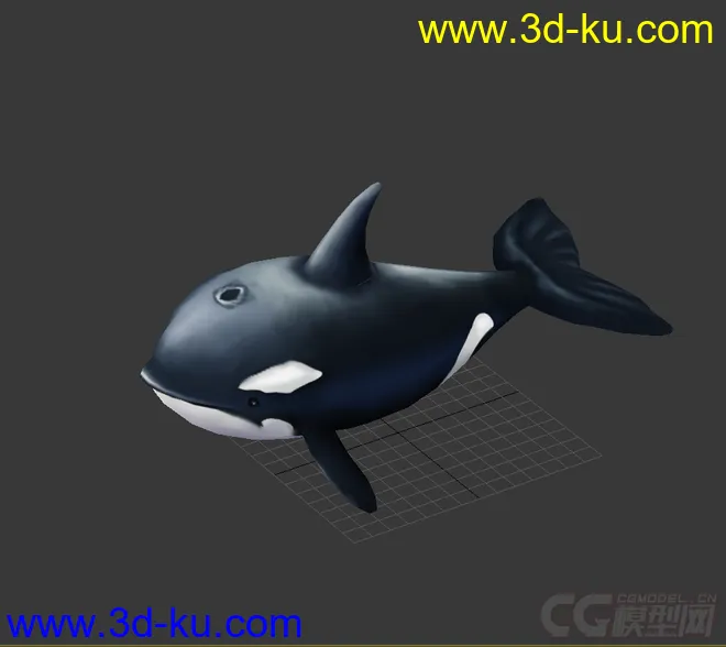 鲸鱼Q版，低模免费模型的图片1