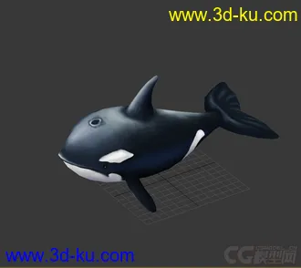 3D打印模型鲸鱼Q版，低模免费的图片