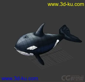 3D打印模型鲸鱼Q版，低模免费的图片