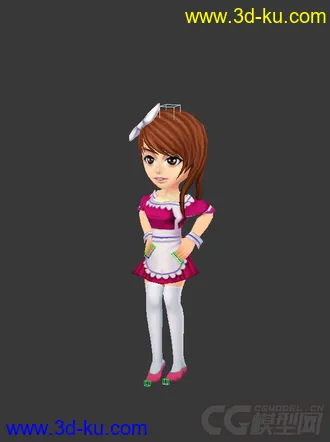 3D打印模型Q版女生，低模免费的图片