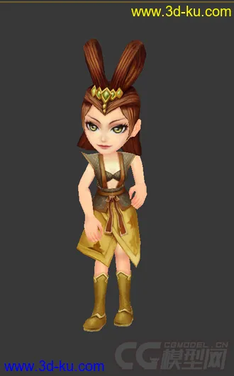 3D打印模型低模免费。Q版女生的图片