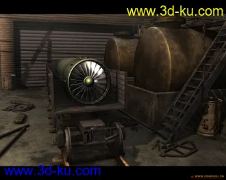 3D打印模型废弃工厂房的图片