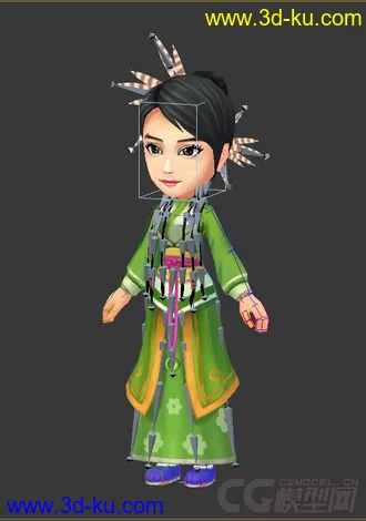 3D打印模型低模女人，Q版免费的图片