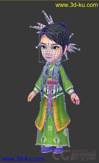 3D打印模型低模女人，Q版免费的图片