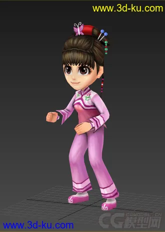 3D打印模型Q版女生，低模免费的图片