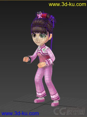 3D打印模型Q版女生，低模免费的图片