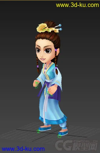 3D打印模型Q版女人，低模免费的图片