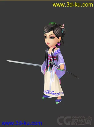 3D打印模型Q版女人，低模免费的图片