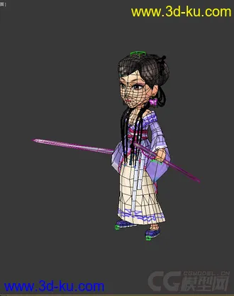 3D打印模型Q版女人，低模免费的图片