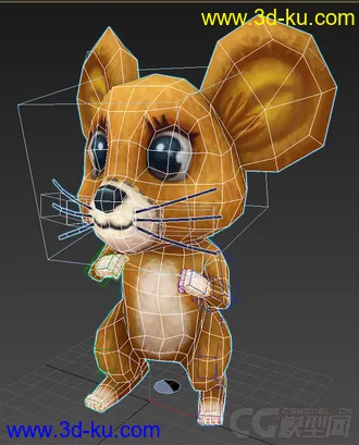 3D打印模型Q版低模，免费Q，发条老鼠的图片